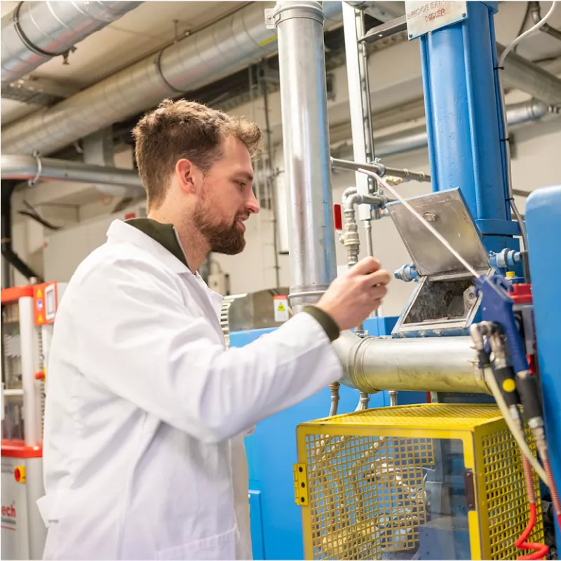 Mixing a new compound hands-on by our R&D specialist